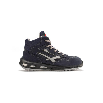 La scarpa U-Power Moving è una scarpa antinfortunistica alta, leggera e comoda, con tomaia in morbida pelle scamosciata forata.