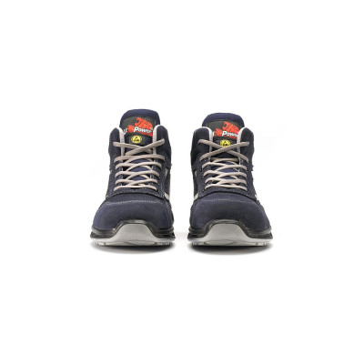 La scarpa U-Power Moving è una scarpa antinfortunistica alta, leggera e comoda, con tomaia in morbida pelle scamosciata forata.
