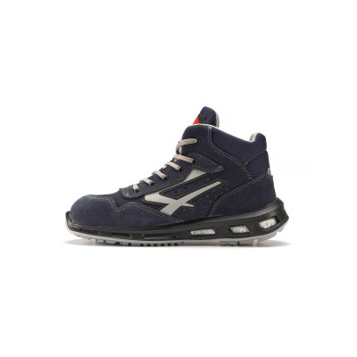 La scarpa U-Power Moving è una scarpa antinfortunistica alta, leggera e comoda, con tomaia in morbida pelle scamosciata forata.