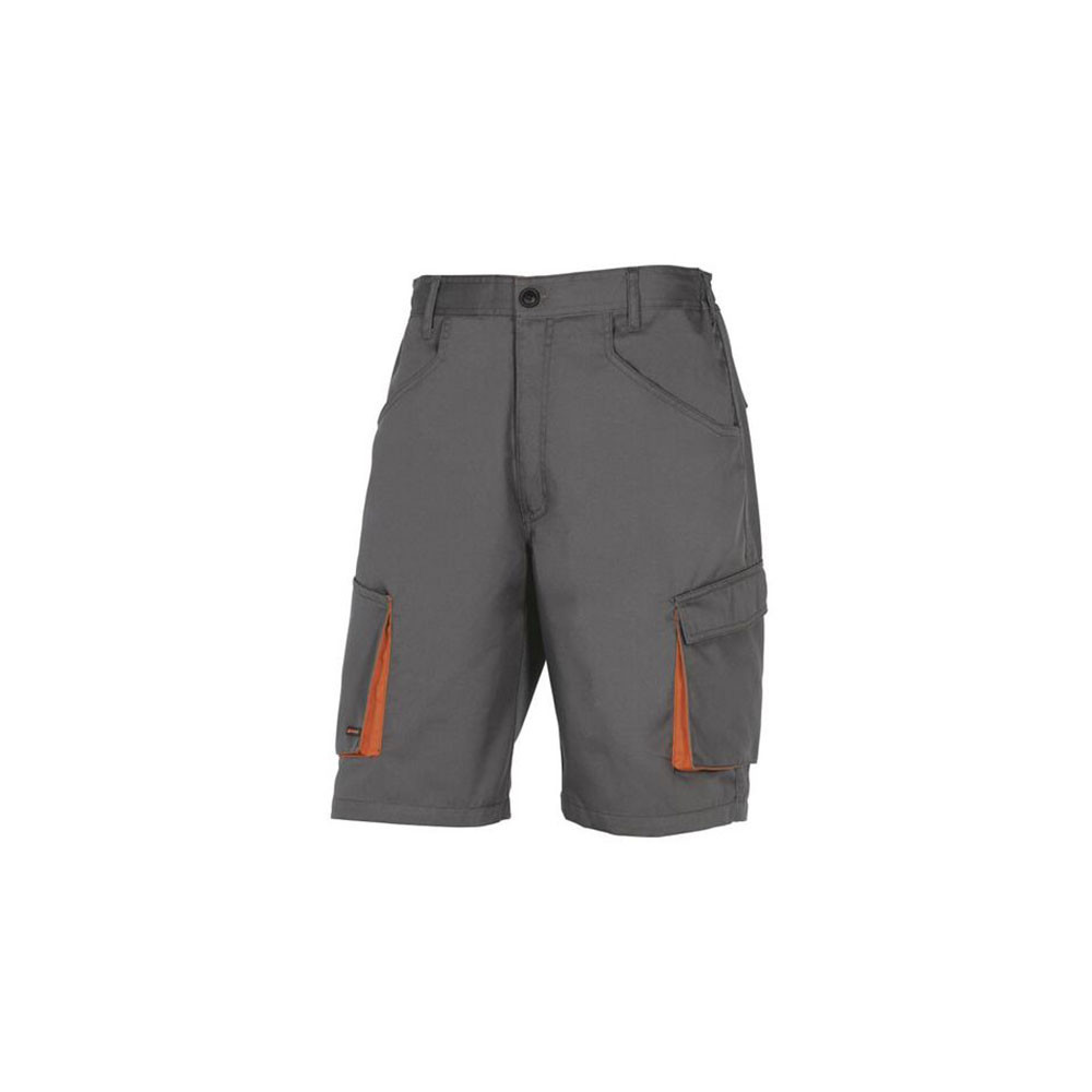 I pantaloncini da lavoro Panoply sono dei bermuda da lavoro grigio con profili di colore arancio con un peso di 245 g/m2.