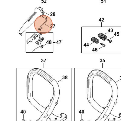 Tirante comando gas originale per motoseghe Stihl - 11481821500