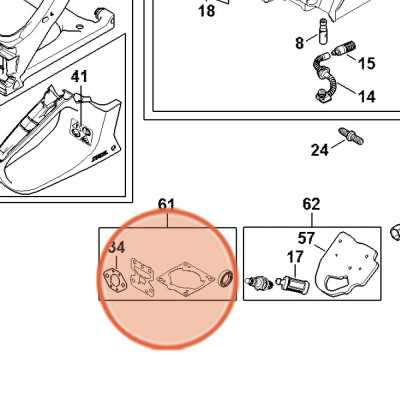 Serie guarnizioni originale per motoseghe Stihl - 11480071600