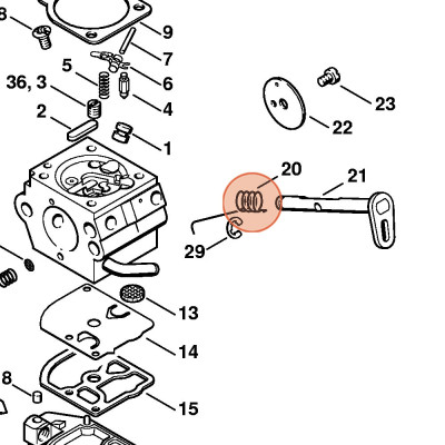 Molla con gancio originale per motoseghe Stihl - 11231223200